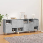 Sideboards 3 pcs Concrete Grey 60x35x70 cm Engineered Wood 3185739