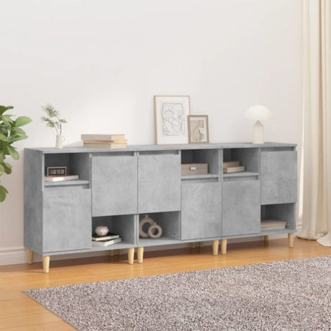 Sideboards 3 pcs Concrete Grey 60x35x70 cm Engineered Wood 3185739