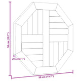 Table Top 50x50x2.5 cm Octagonal Solid Wood Teak 366663