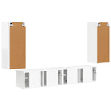 TV Wall Cabinet Set 4 pcs High Gloss White Engineered Wood 3408920