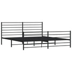 Metal Bed Frame without Mattress with Footboard Black 200x200cm 352344
