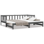 ZNTS Pull-out Day Bed without Mattress Grey 2xcm 814666