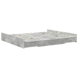Storage Bed Frame Concrete Grey 200 x 200 cm Engineered Wood 3335264