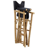 Director's Chair Set of 2 Dark Grey Bamboo, Polyester Standard 313029