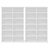 CD Cabinet 2 pcs White 60 x 17 x 92 cm Engineered Wood 8012731