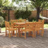 Garden Dining Set 7 pcs Brown Solid Acacia Wood 3375660