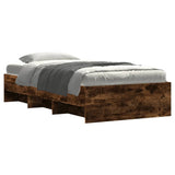 Bed Frame Smoked Oak Engineered Wood, Plywood 90x200 cm Bed Frame 3295678