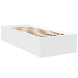 Bed Frame without Mattress White 75x190 cm Small Single Engineered Wood 841986