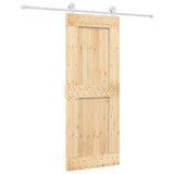 Sliding Door with Hardware Set 80x210 cm Solid Wood Pine 3203111