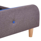 Bed Frame without Mattress Taupe Fabric 150x200 cm King Size 281119