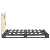 Bed Frame without Mattress Grey 140x200 cm Solid Wood Pine 3281564