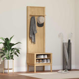 Hallway Cabinet with Shelf FLORO Wax Brown 50 x 40 x 158 cm 42011245