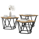 Coffee Table 3 pcs Artisan Oak Engineered Wood and Steel 868284