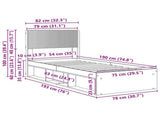 Bed Frame with Storage and Headboard Smoked Oak 75 x 190 cm 3414271