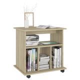 Storage Cabinet Sonoma Oak Engineered Wood Medium Rolling Cabinet 808479