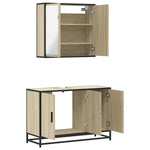 ZNTS 2 Piece Bathroom Furniture Set Sonoma Oak Engineered Wood 3300891