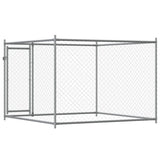 Dog Cage with Door Grey 2x2x1.5 m Galvanised Steel 172562