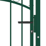 ZNTS Fence Gate with Spikes Steel 100x175 cm Green 146386