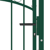 ZNTS Fence Gate with Spikes Steel 100x150 cm Green 146385