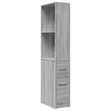 Narrow Bathroom Cupboard with Wheels Grey Sonoma Engineered Wood 855300