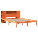 Bookcase Bed without Mattress Wax Brown 150x200 cm King Solid Wood Pine 3321555