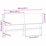 Upholstered Headboard Dark Grey 200 cm Solid Pine Wood 879265