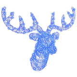 Reindeer Head with 140 LEDs Blue 68 x 36.5 x 62.5 cm Acrylic 42019063