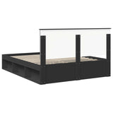 Bed Frame with Headboard Black 160 x 200 cm Solid Pine Wood 3410984