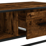 ZNTS Coffee Table Smoked Oak 100x57x35 cm Engineered Wood and Metal 848761