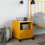 ZNTS Bedside Cabinet Mustard Yellow 36x39x43.5 cm Steel 846710