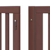 Dog Gate with Door Foldable 10 Panels Brown 800 cm Poplar Wood 3155695
