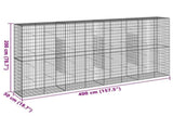Gabion Basket with Cover 400x50x200 cm Galvanised Iron 3295169