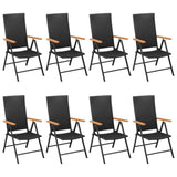 ZNTS 9 Piece Garden Dining Set Black and Brown 3060087