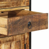 Highboard 100x40x175 cm Solid Rough Wood Mango 351709
