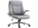 Faux Leather Executive Swivel Office Chair - Grey T3398P341399