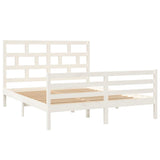 3101294 Bed Frame without Mattress White Solid Wood 160x200 cm