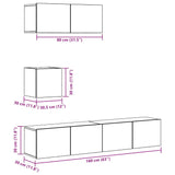 ZNTS 4 Piece TV Cabinet Set Wall-mounted Old Wood Engineered Wood 3329219