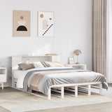 Bookcase Bed without Mattress White 135x190 cm Double Solid Wood 3323894