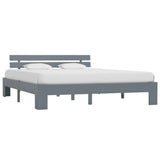 Bed Frame without Mattress Grey Solid Pine Wood 180x200 cm Super King 283171
