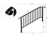 Matte Black Outdoor 4 Level Iron Handrail 56957768