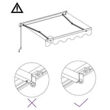 Manual Retractable Awning 300x250 cm Blue and White 3055184