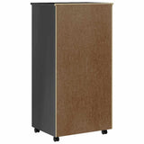 Rolling Cabinet Grey Solid Pine Wood, Engineered Wood, Plastic 355899