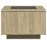 ZNTS Coffee Table with LED Sonoma Oak 60x60x40 cm Engineered Wood 847569