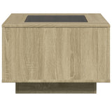 ZNTS Coffee Table with LED Sonoma Oak 60x60x40 cm Engineered Wood 847569