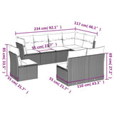 8 Piece Garden Sofa Set with Cushions Black Poly Rattan 3217757
