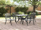 Garden Table Set 5 pcs Black Cast Aluminium 3334737