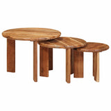 Nesting Coffee Tables 3 pcs Brown Solid Acacia Wood 4104655