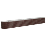 Garden Raised Bed Galvanised Steel 332x40x36 cm Brown 318885