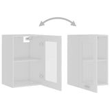 Hanging Glass Cabinet Lyon White 40x31x60 cm Engineered Wood 802505