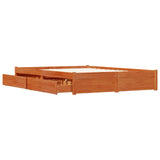Bed Frame with Drawer Wax Brown 140 x 200 cm Solid Pine Wood 3422759